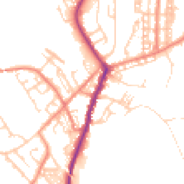 Daytime road noise heatmap for DN5 0DR