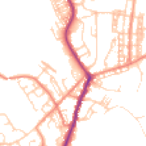 Daytime road noise heatmap for DN5 0DS