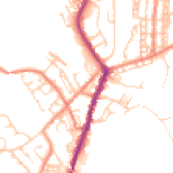 Daytime road noise heatmap for DN5 0DT