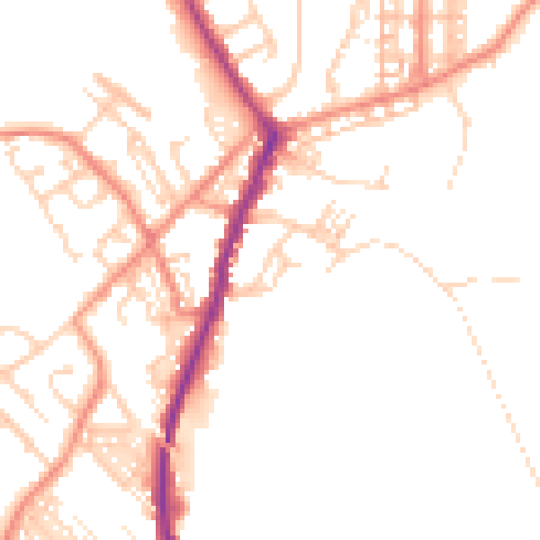Daytime road noise heatmap for DN5 0DW