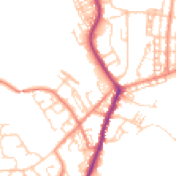 Daytime road noise heatmap for DN5 0DX