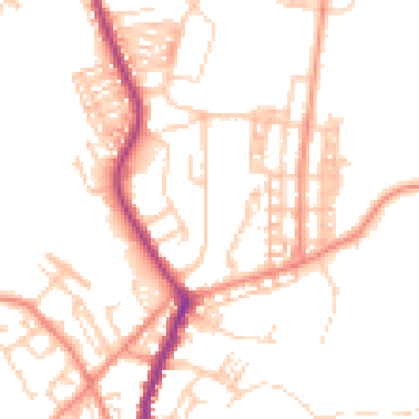 Daytime road noise heatmap for DN5 0EB