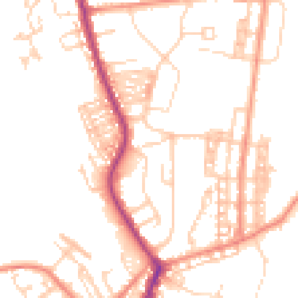 Daytime road noise heatmap for DN5 0EN