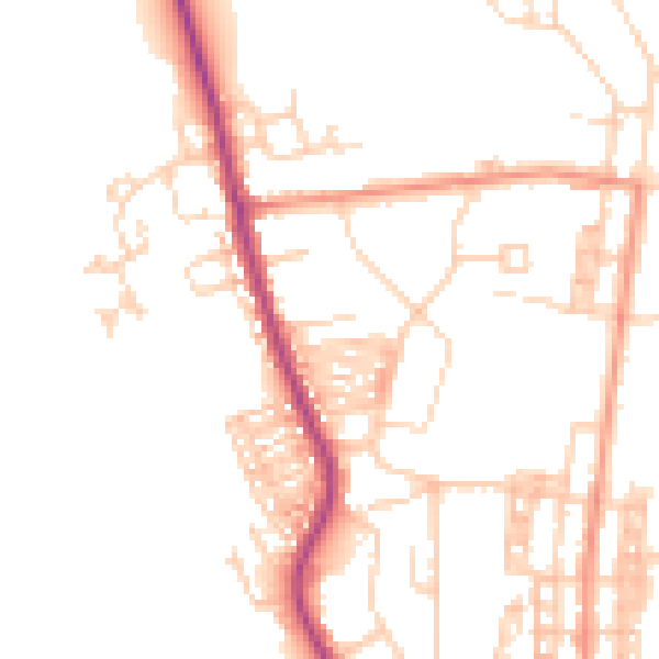 Daytime road noise heatmap for DN5 0ET
