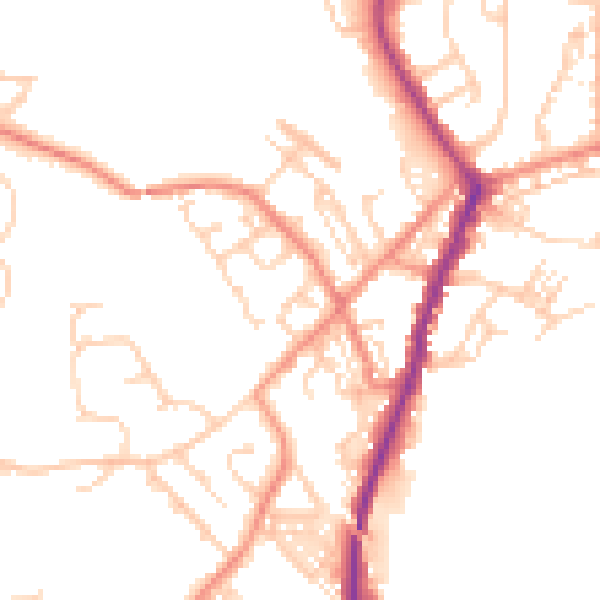 Daytime road noise heatmap for DN5 0GA