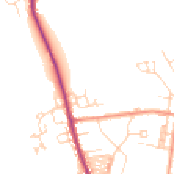 Daytime road noise heatmap for DN5 0HF
