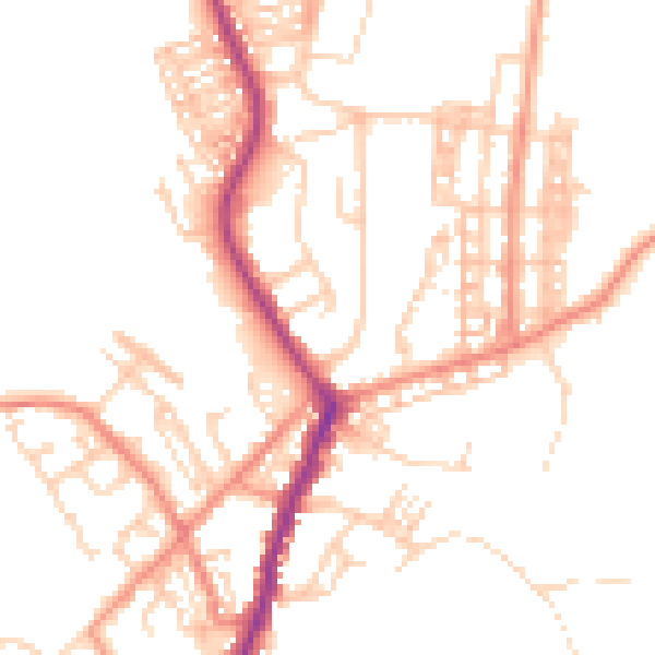 Daytime road noise heatmap for DN5 0HJ