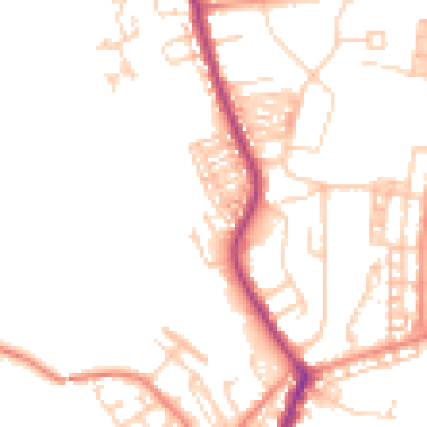 Daytime road noise heatmap for DN5 0HZ