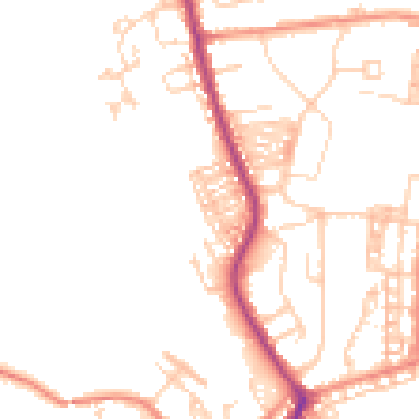 Daytime road noise heatmap for DN5 0JF