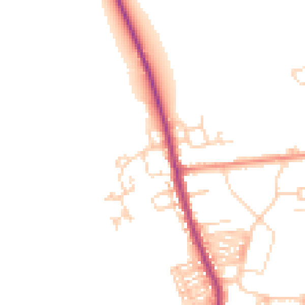 Daytime road noise heatmap for DN5 0JS