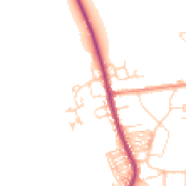 Daytime road noise heatmap for DN5 0JU