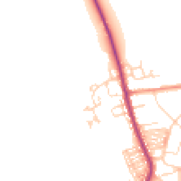 Daytime road noise heatmap for DN5 0JY
