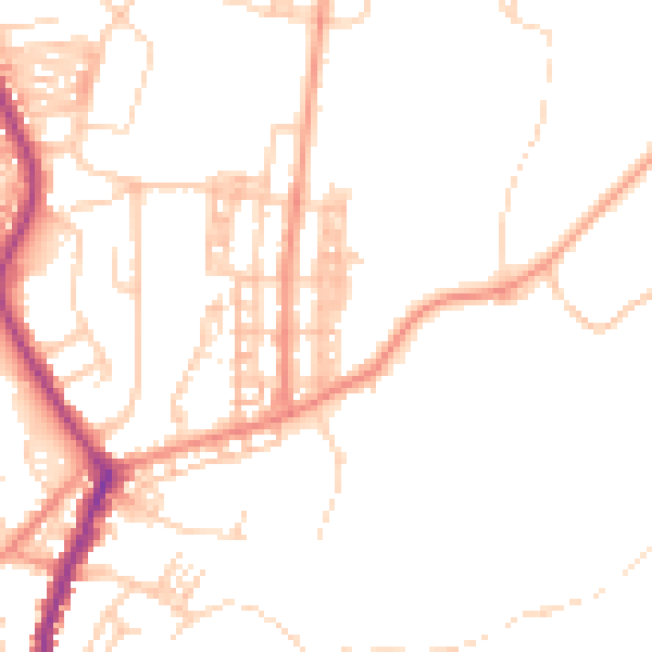 Daytime road noise heatmap for DN5 0NN