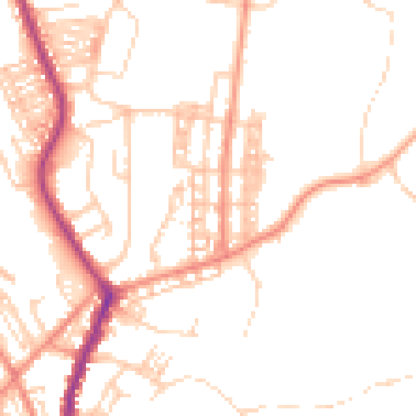Daytime road noise heatmap for DN5 0NS