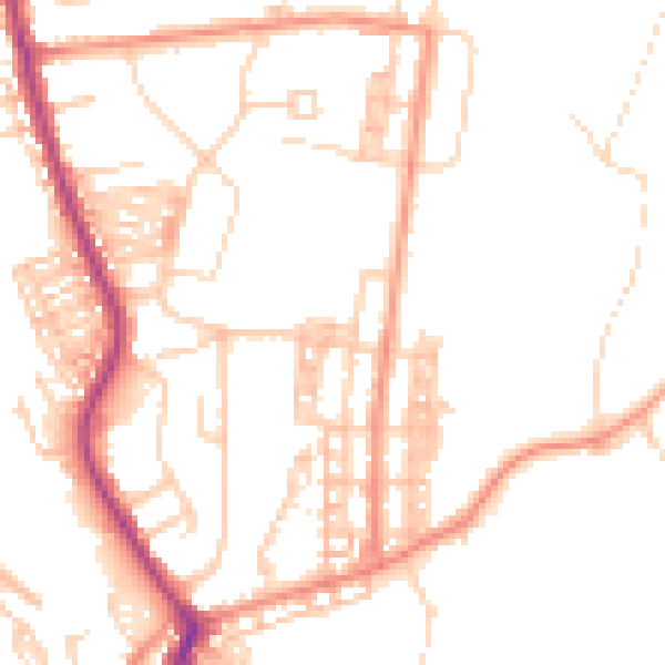 Daytime road noise heatmap for DN5 0NY