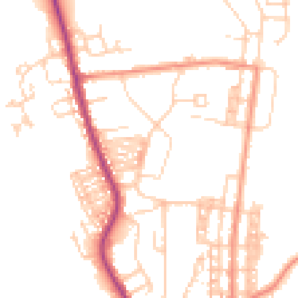 Daytime road noise heatmap for DN5 0PE
