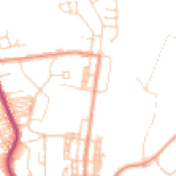 Daytime road noise heatmap for DN5 0PN