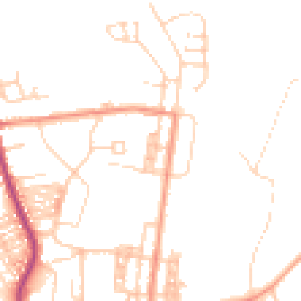 Daytime road noise heatmap for DN5 0PP