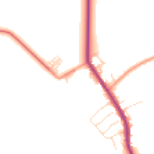 Daytime road noise heatmap for DN5 0RA