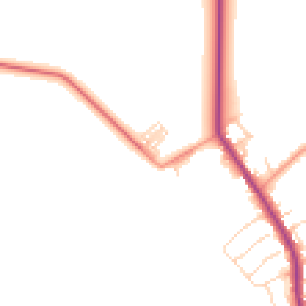 Daytime road noise heatmap for DN5 0RD