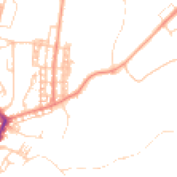 Daytime road noise heatmap for DN5 0SA