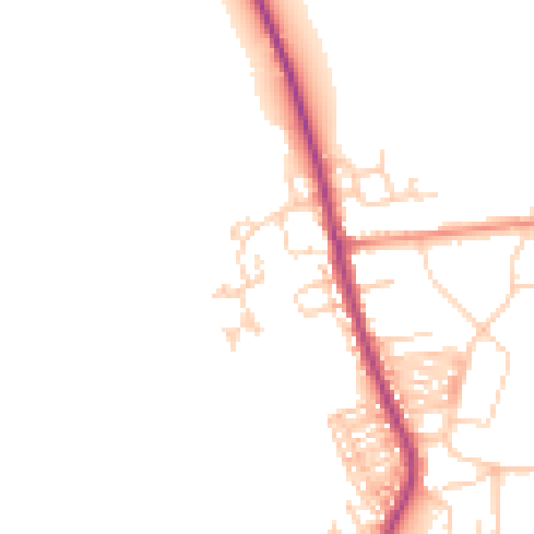 Daytime road noise heatmap for DN5 0UE