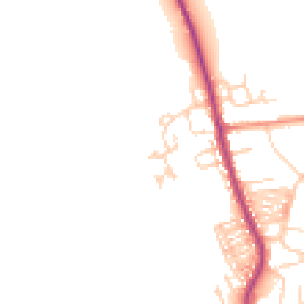 Daytime road noise heatmap for DN5 0UF