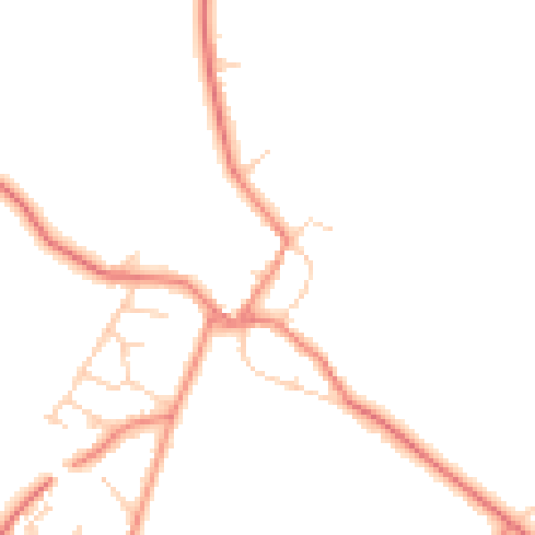 Daytime road noise heatmap for DN5 7EW