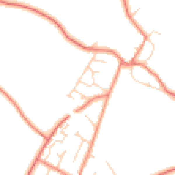 Daytime road noise heatmap for DN5 7JJ