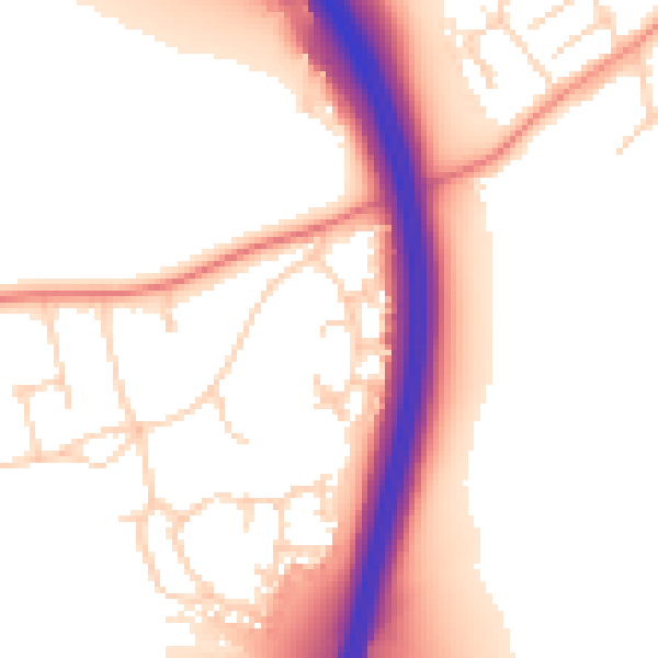 Daytime road noise heatmap for DN5 7JZ