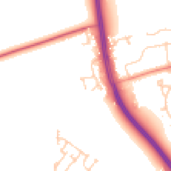 Daytime road noise heatmap for DN5 7XL