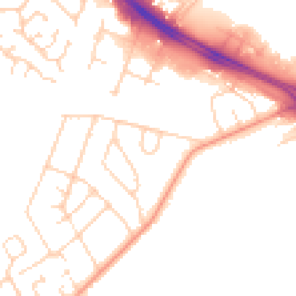 Daytime road noise heatmap for DN5 8DU