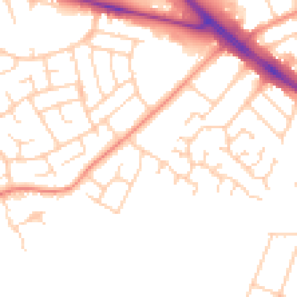 Daytime road noise heatmap for DN5 8JZ