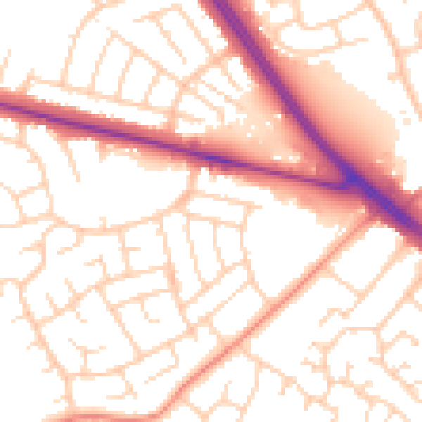 Daytime road noise heatmap for DN5 8NT