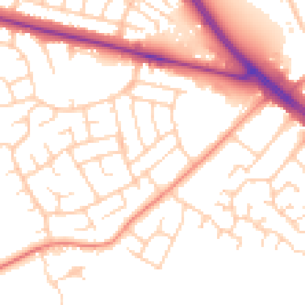 Daytime road noise heatmap for DN5 8NW