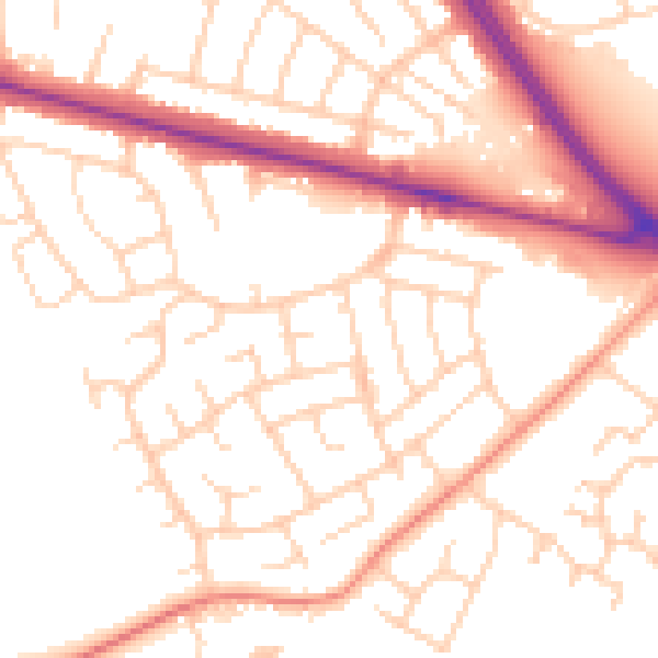 Daytime road noise heatmap for DN5 8PN
