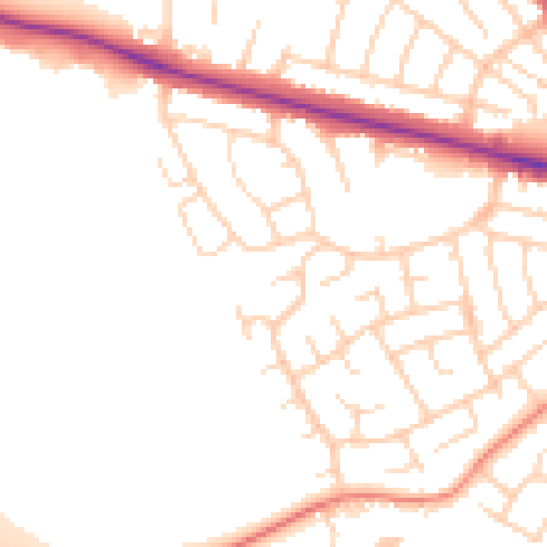 Daytime road noise heatmap for DN5 8QA