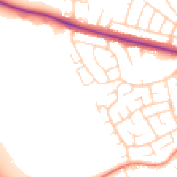 Daytime road noise heatmap for DN5 8QB