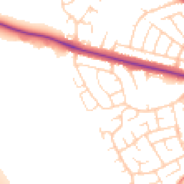 Daytime road noise heatmap for DN5 8QW