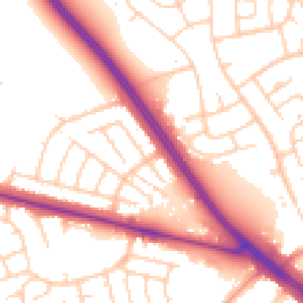 Daytime road noise heatmap for DN5 8RY
