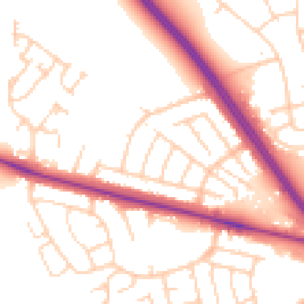 Daytime road noise heatmap for DN5 8SW
