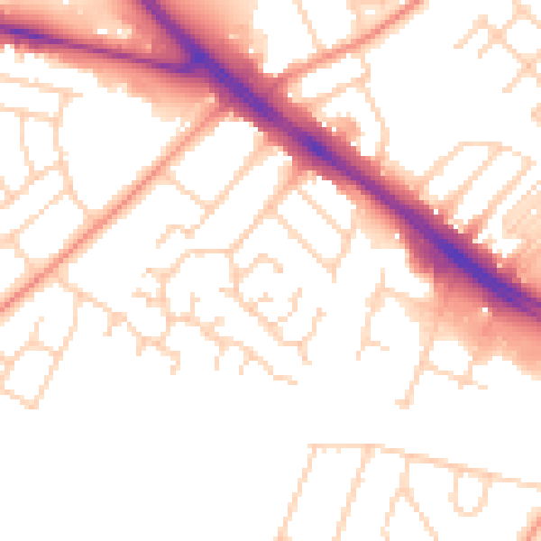 Daytime road noise heatmap for DN5 8UJ
