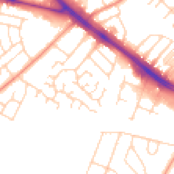 Daytime road noise heatmap for DN5 8UN