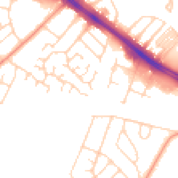 Daytime road noise heatmap for DN5 8UT
