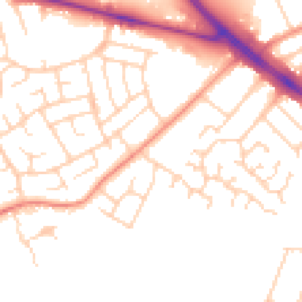 Daytime road noise heatmap for DN5 8UZ