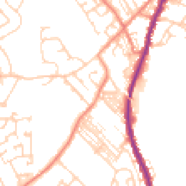 Daytime road noise heatmap for DN5 9AB