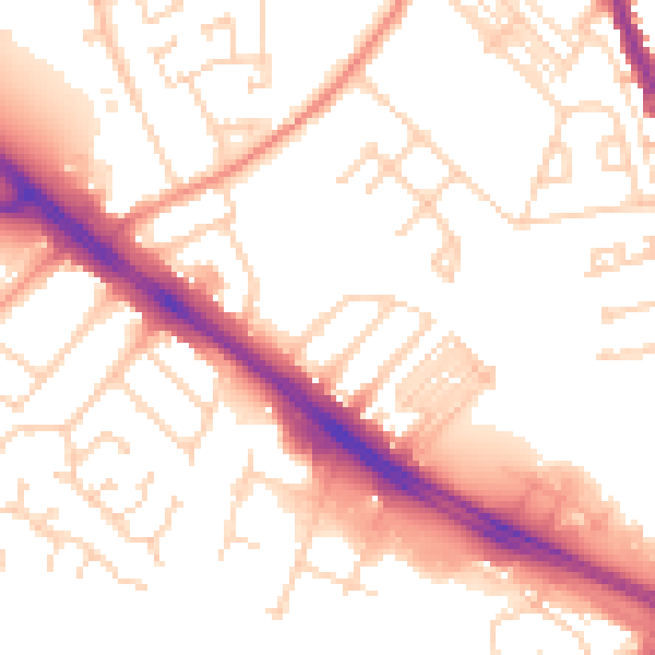 Daytime road noise heatmap for DN5 9BH