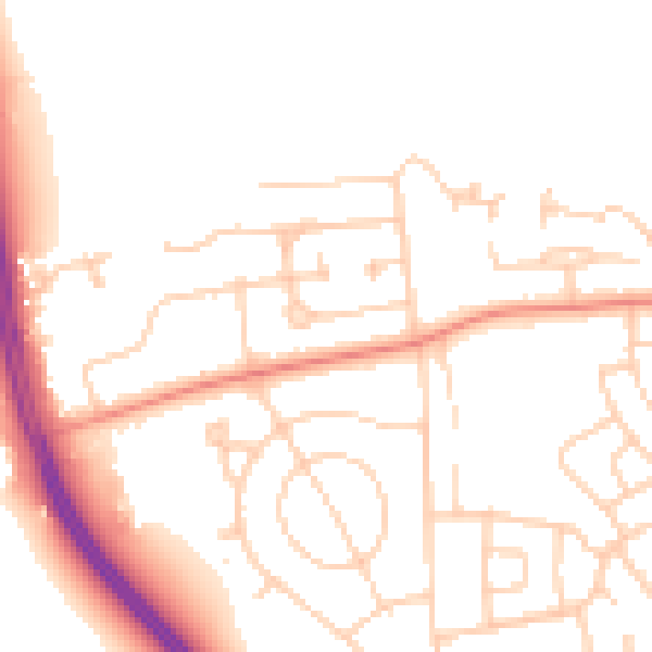 Daytime road noise heatmap for DN5 9DY