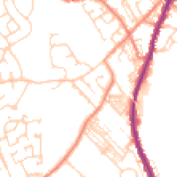 Daytime road noise heatmap for DN5 9GA