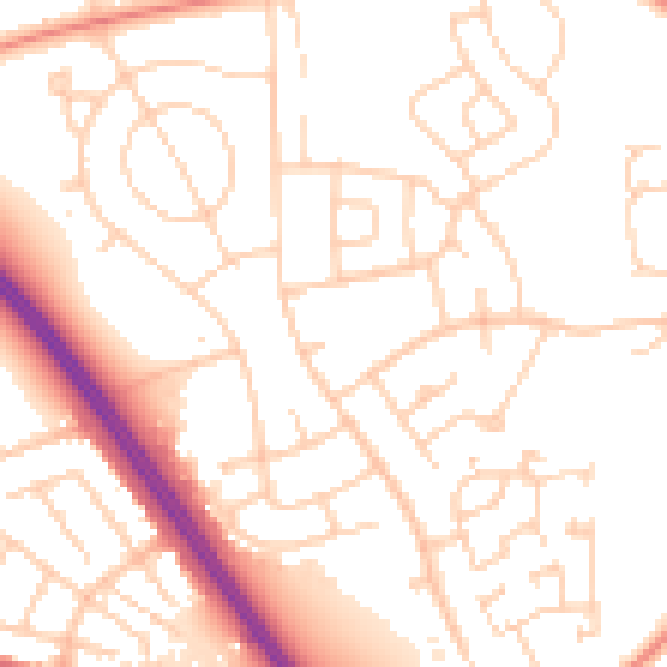 Daytime road noise heatmap for DN5 9GB
